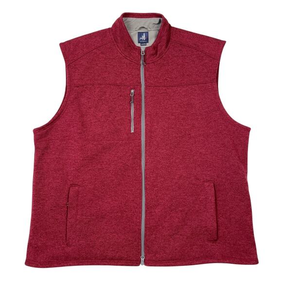 johnnie-O Men's Wes Full Zip Vest Malibu Red XXL Outdoors Gorpcore - Picture 2 of 13